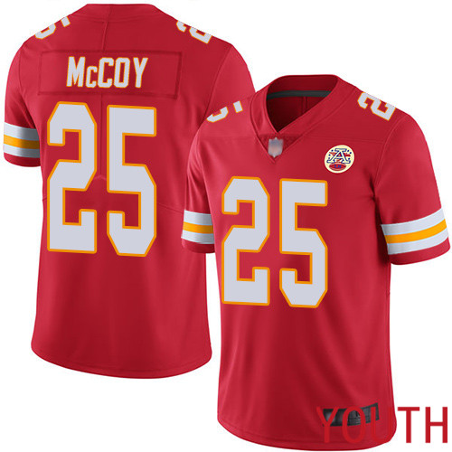 Youth Kansas City Chiefs #25 McCoy LeSean Red Team Color Vapor Untouchable Limited Player Football Nike NFL Jersey